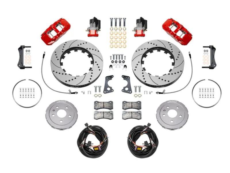 Wilwood 15.00inch Red Drilled AERO4 / EPB Dynamic Rear Kit w/ Lines Corvette C8 2020-2024