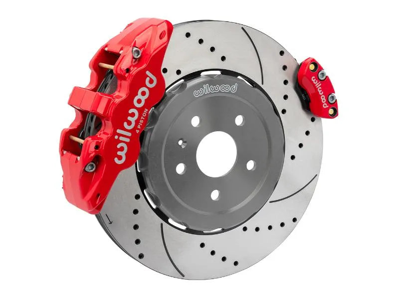 Wilwood 15.00inch Red Drilled AERO4 / EPB Dynamic Rear Kit w/ Lines Corvette C8 2020-2024