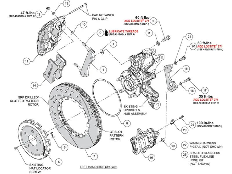 Wilwood 15.00inch AERO4 / EPB Big Brake Dynamic Rear Kit w/ Lines Corvette C8 2020-2024