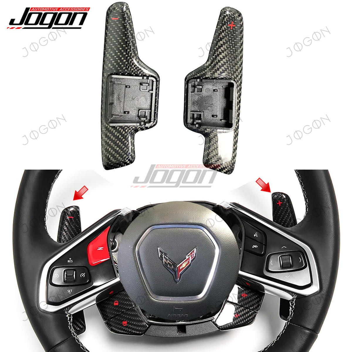 Steering Wheel Paddle Shifters Dry Carbon Fiber for Corvette C8 JWT001