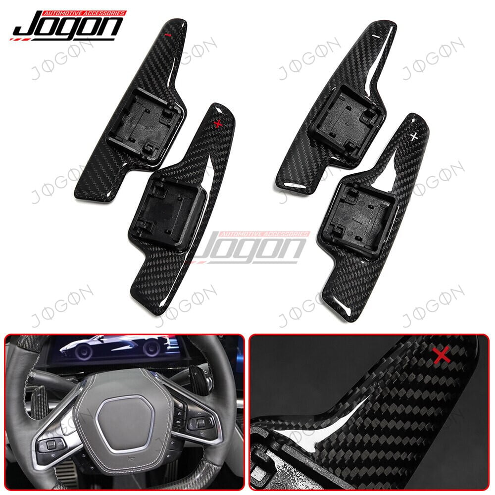 Steering Wheel Paddle Shifters Dry Carbon Fiber for Corvette C8 JWT001