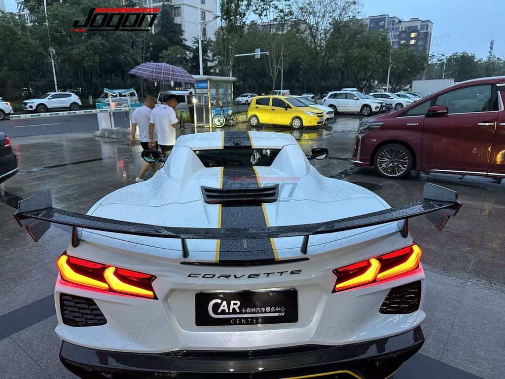 High Wing Rear Spoiler Dry Carbon Fiber for Corvette C8 D1WT079A