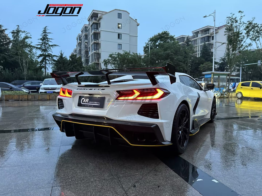 High Wing Rear Spoiler Dry Carbon Fiber for Corvette C8 D1WT079A