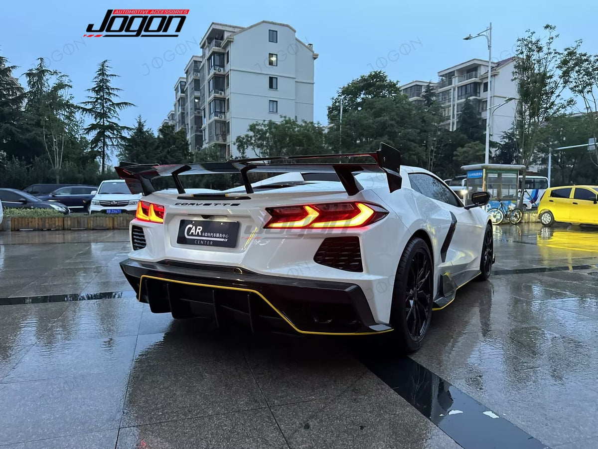 High Wing Rear Spoiler Dry Carbon Fiber for Corvette C8 D1WT079A