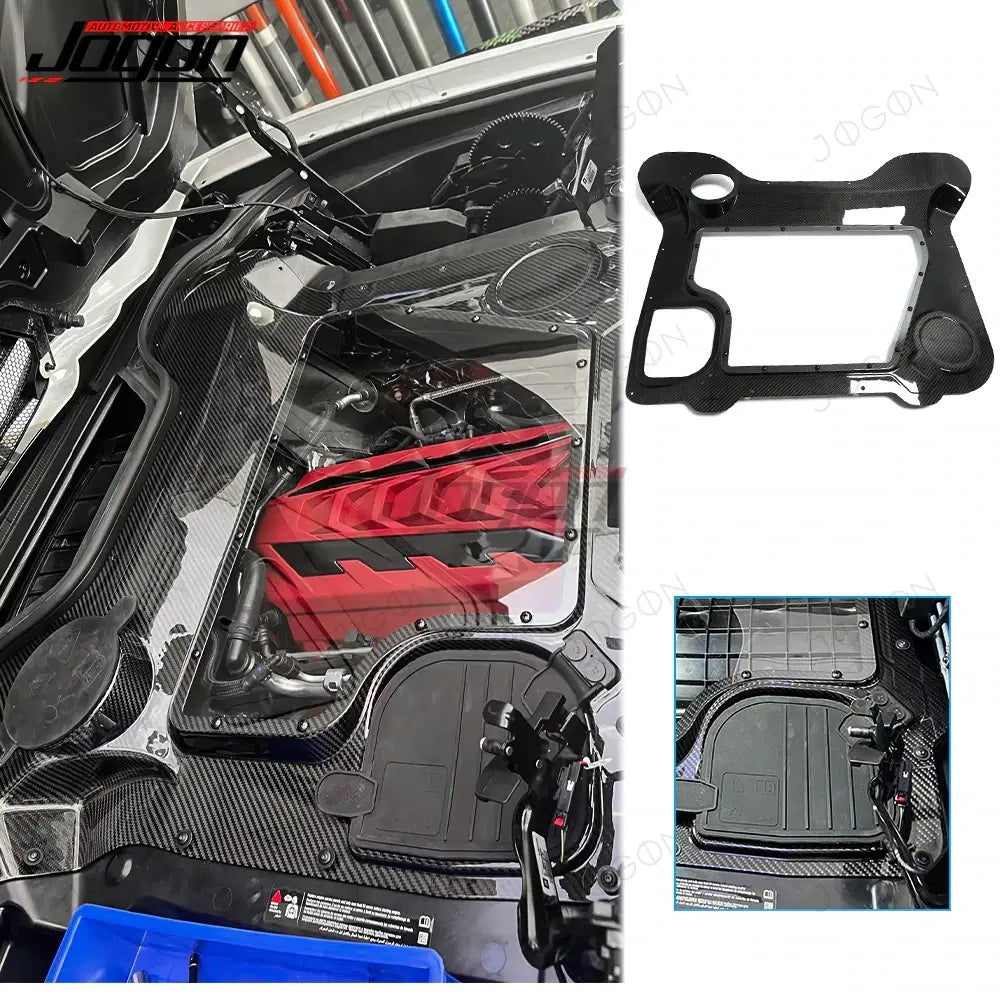 Clear Engine Bay Window Cover Dry Carbon Fiber for Corvette C8 D1WT076