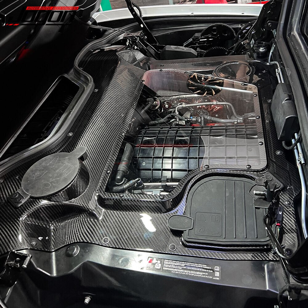 Clear Engine Bay Window Cover Dry Carbon Fiber for Corvette C8 D1WT076