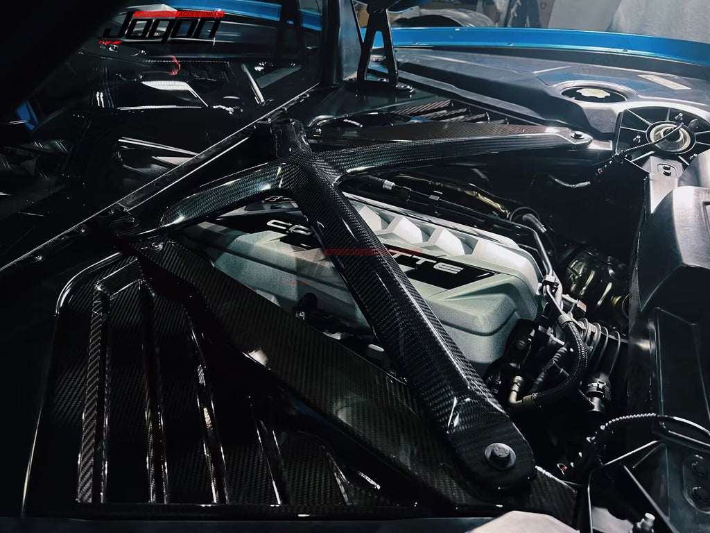 Engine X-Brace Tower Brace Dry Carbon Fiber for Corvette C8 D1WT081