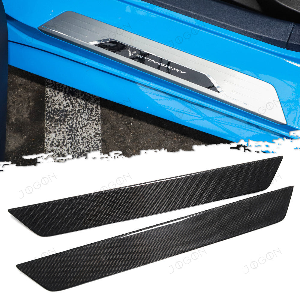 Interior Door Sill Protector Panel Dry Carbon Fiber for Corvette C8 D1WT053
