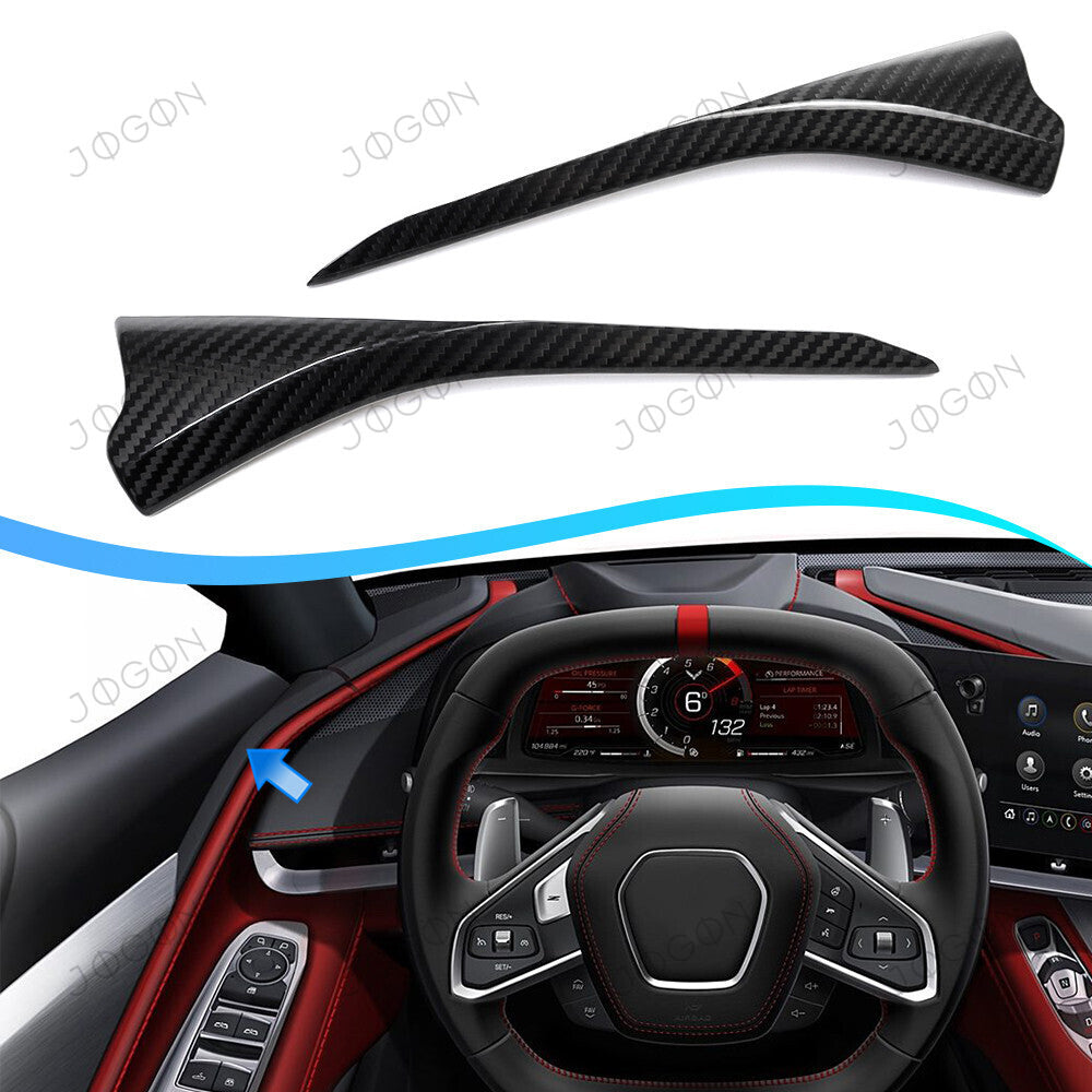Window Upper Door Panel Cover Dry Carbon Fiber for Corvette C8 D1WT0104