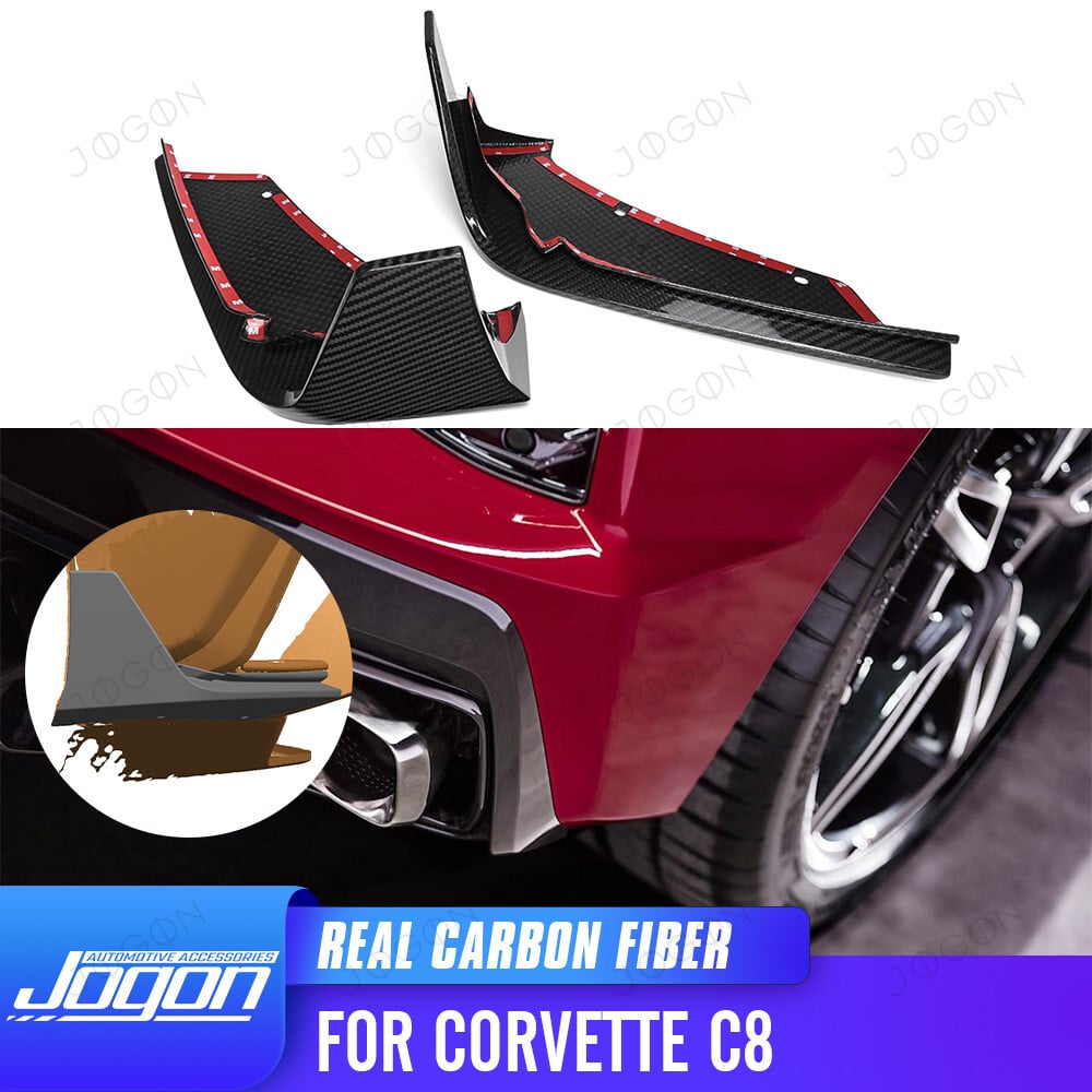 Rear Spats Bumper Skirts Dry Carbon Fiber for Corvette C8 D1WT0106