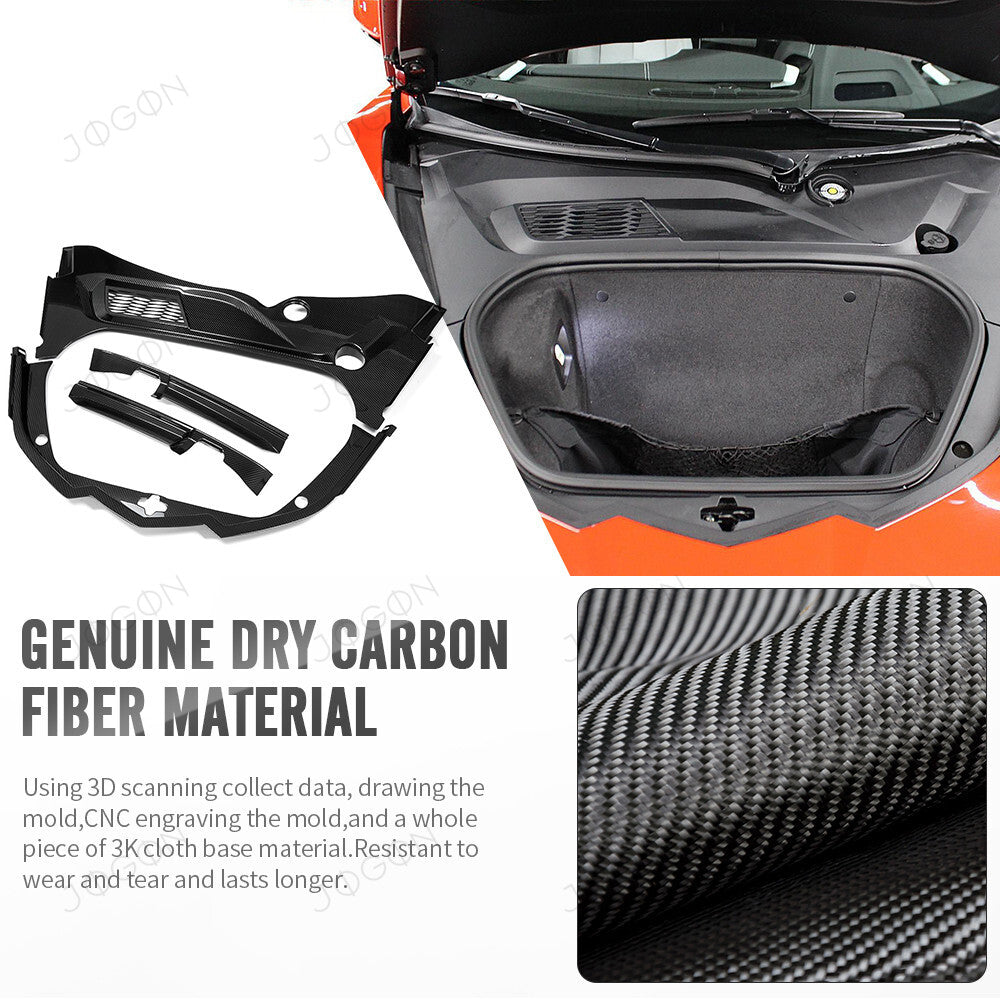 Front Trunk Trims Kit Dry Carbon Fiber for Corvette C8 D1WT0109