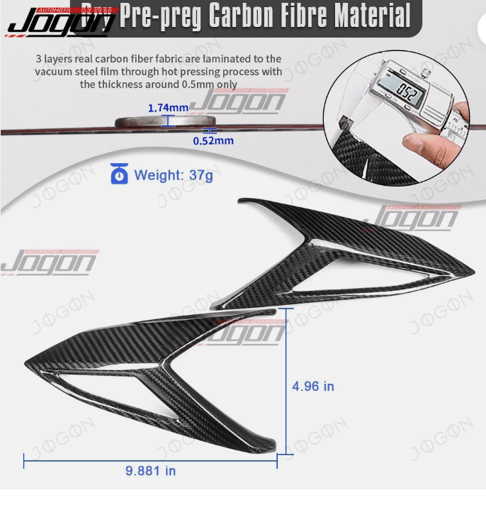 Rear Tailight Side Lamp Frame Cover Trim Dry Carbon Fiber for Corvette C8 D1WT0111A