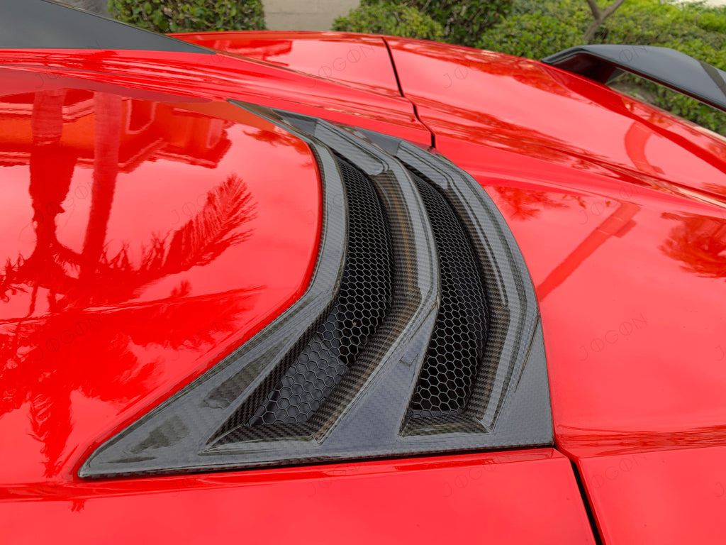 Rear Hood Hatch Vent Scoop Cover Dry Carbon Fiber for Corvette C8 D1WT054