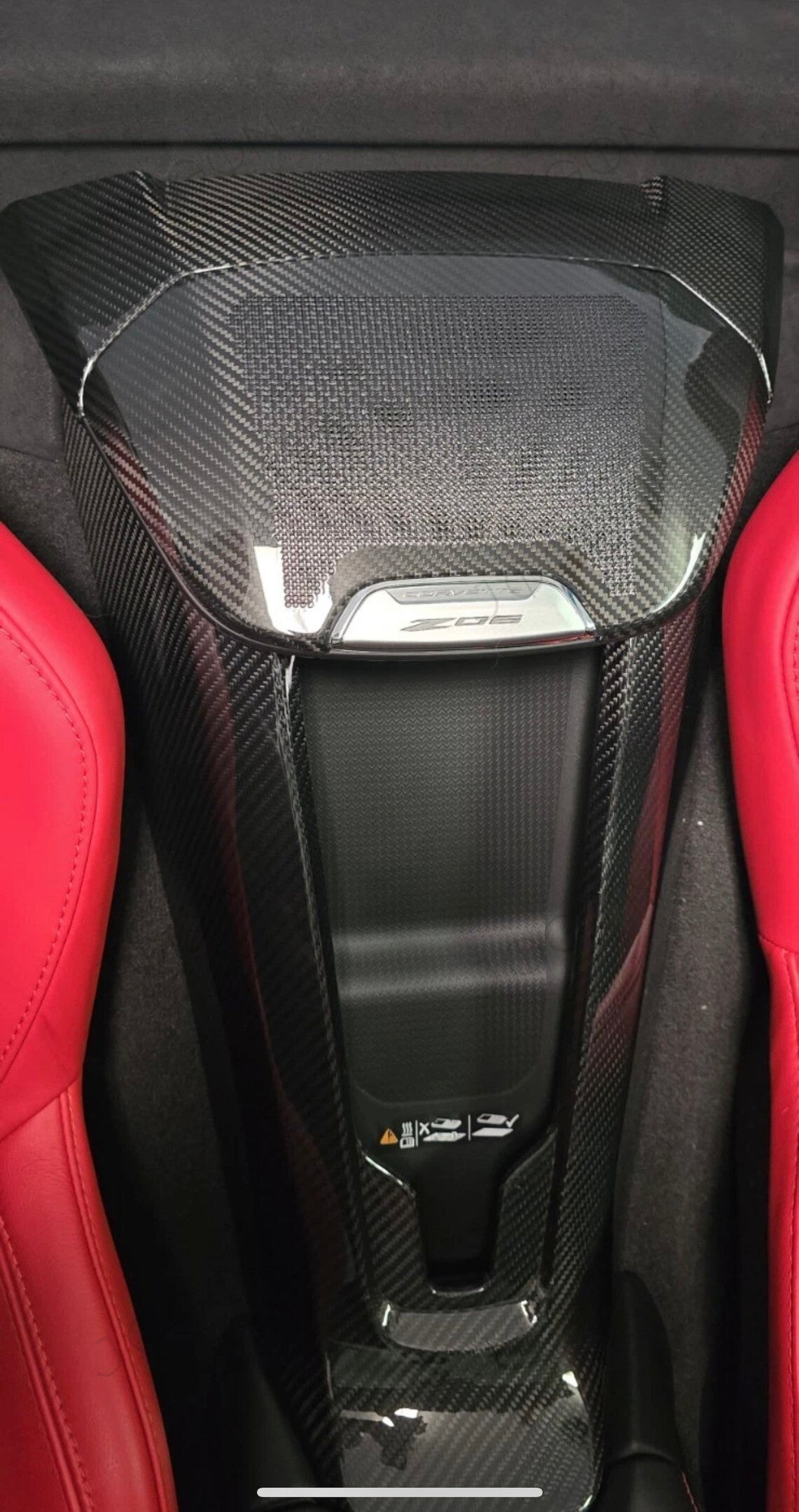Seat Wireless Charging Cover Dry Carbon Fiber for Corvette C8 D1WT020