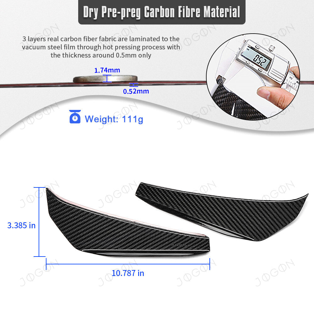 Front Side Canard Kit Splitter Fins Trim Dry Carbon Fiber for Corvette C8 Z06 D1WT0119A