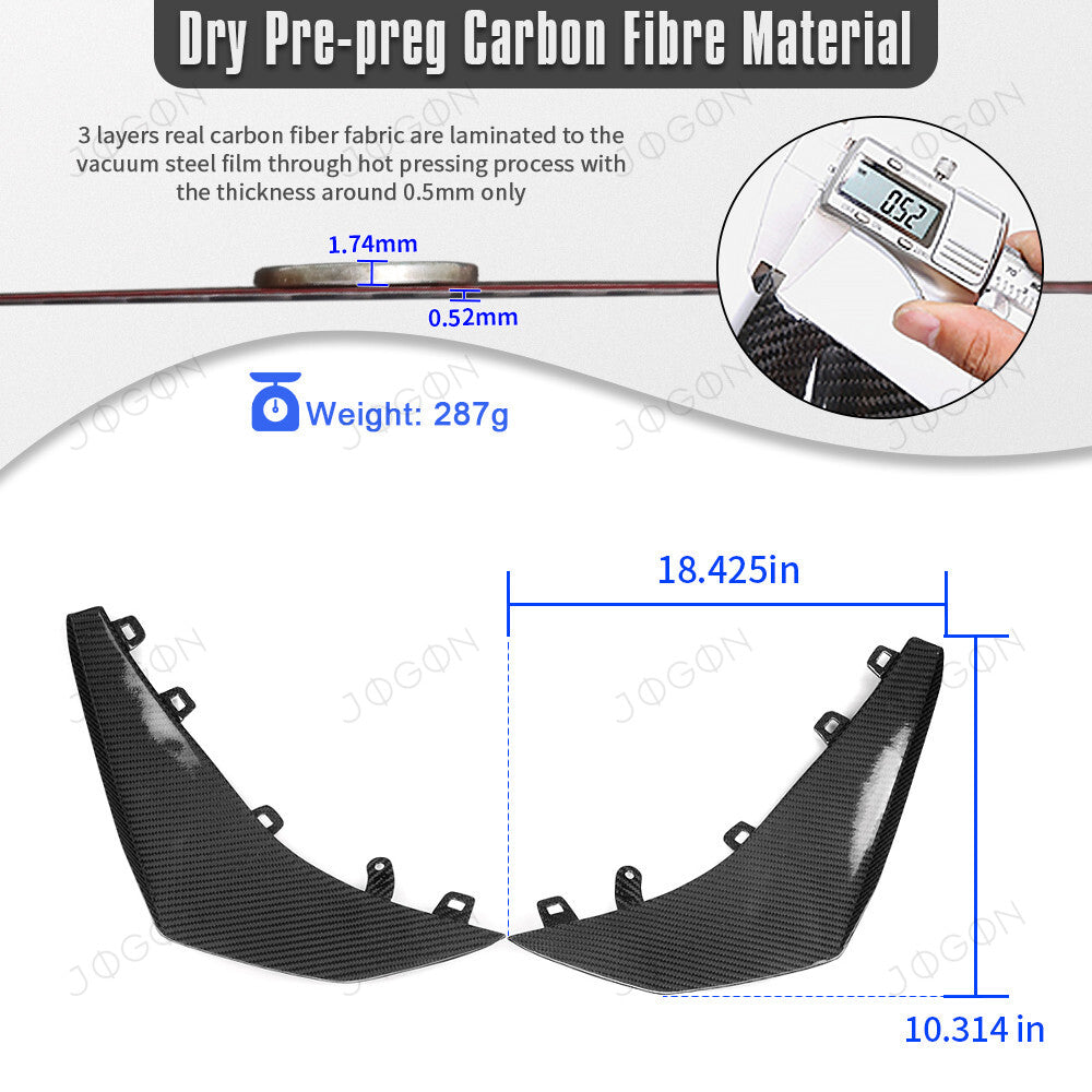 Front Splitter Side Canards Dry Carbon Fiber for Corvette C8 Z06 E-Ray D1WT0121A