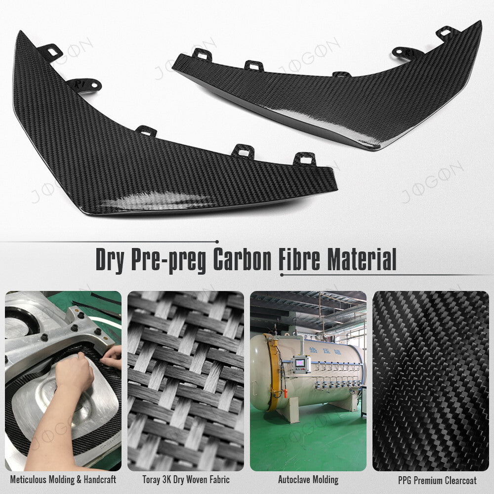 Front Splitter Side Canards Dry Carbon Fiber for Corvette C8 Z06 E-Ray D1WT0121A