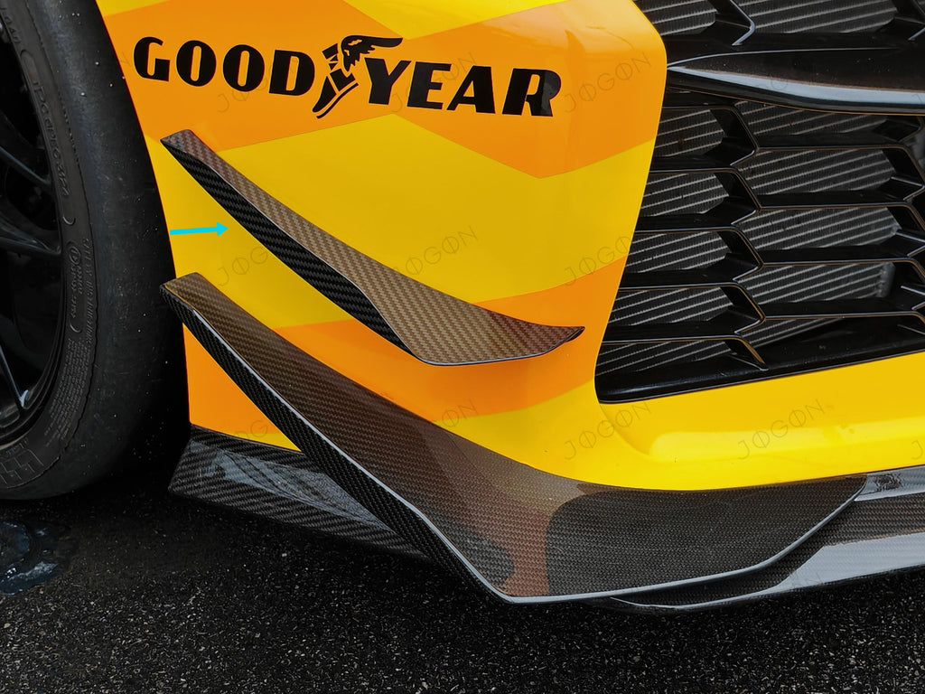 Front Side Canard Kit Splitter Fins Trim Dry Carbon Fiber for Corvette C8 Z06 D1WT0119A