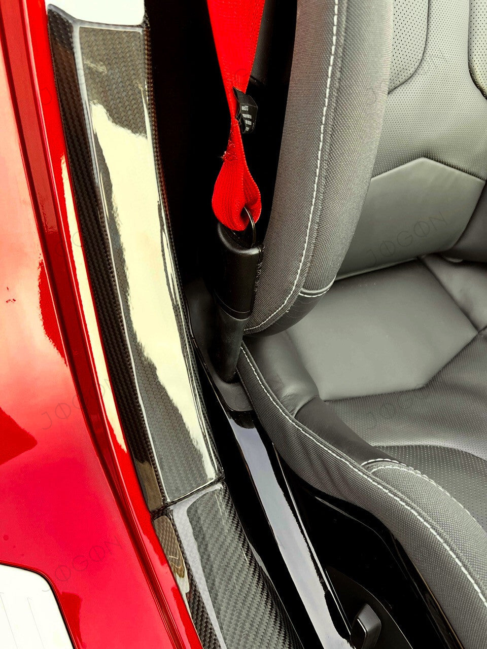 Inner Rear Upper Door Sill Panel Cover Dry Carbon Fiber for Corvette C8 D1WT0105