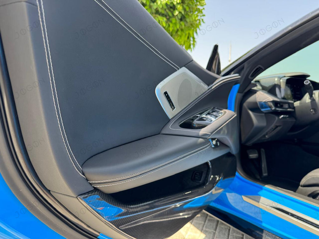 Door Anti-Kick Panel Cover Dry Carbon Fiber for Corvette C8 D1WT087