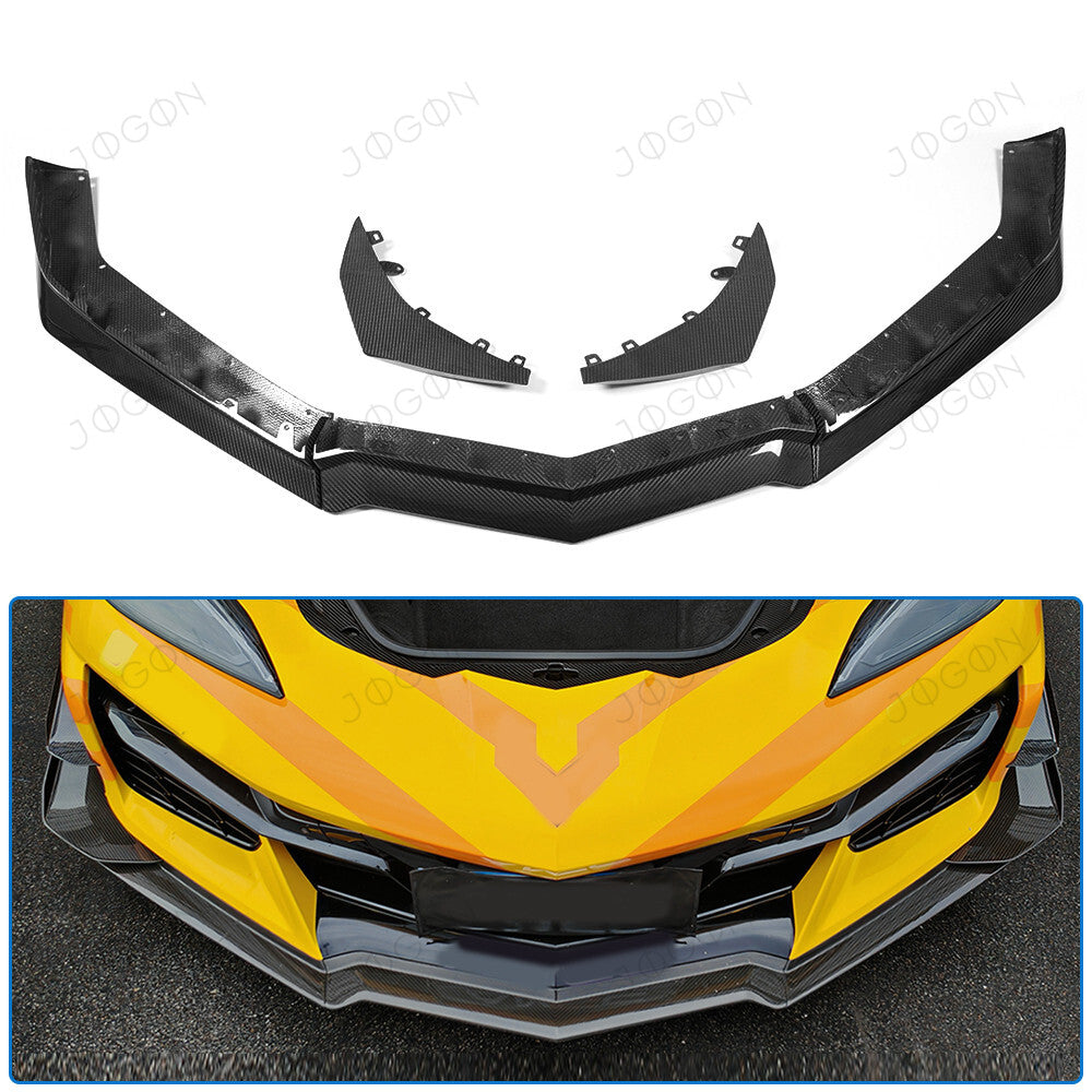 Front Lip Splitter Canards Dry Carbon Fiber for Corvette C8 D1WT0118A