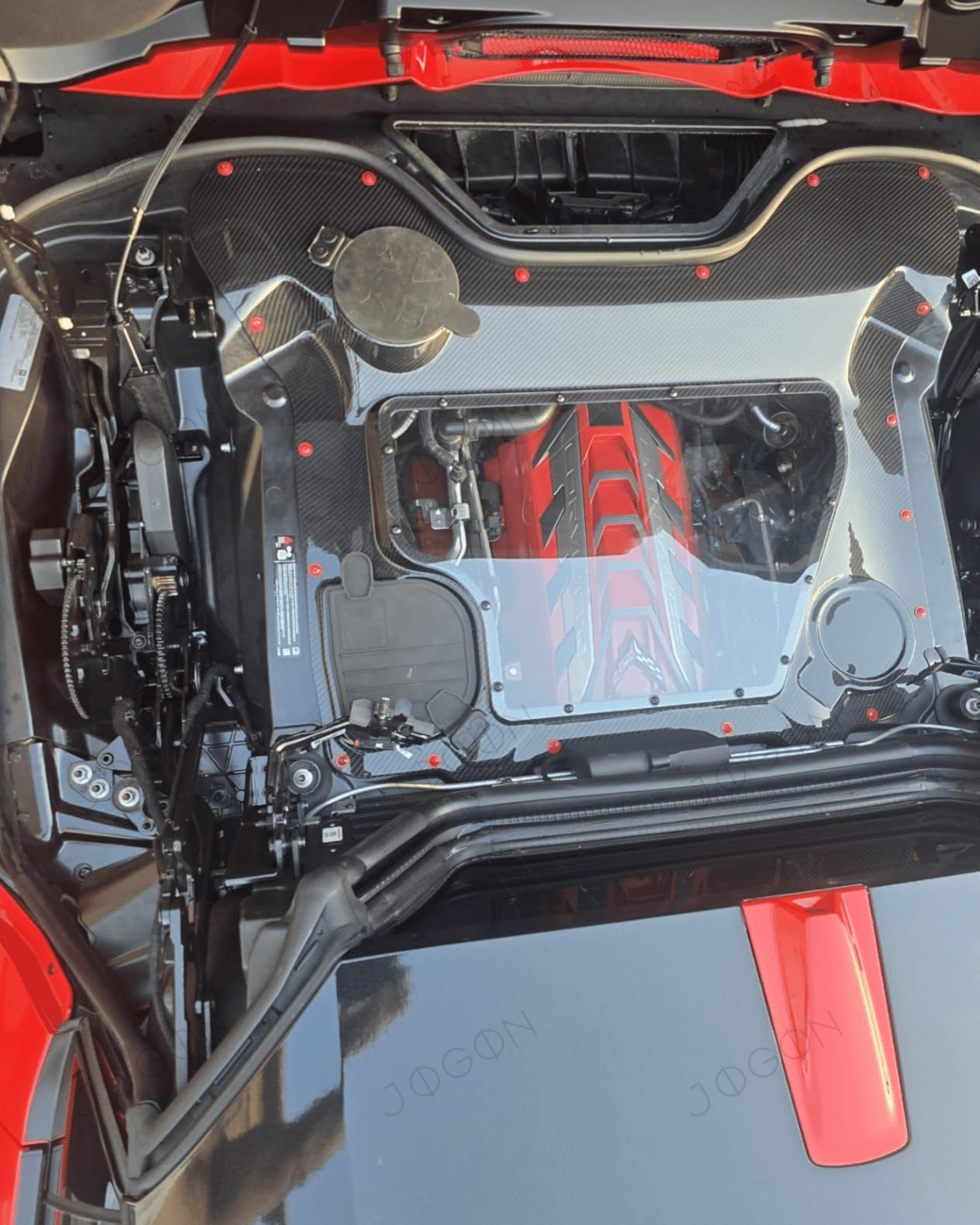Clear Engine Bay Window Cover Dry Carbon Fiber for Corvette C8 D1WT076