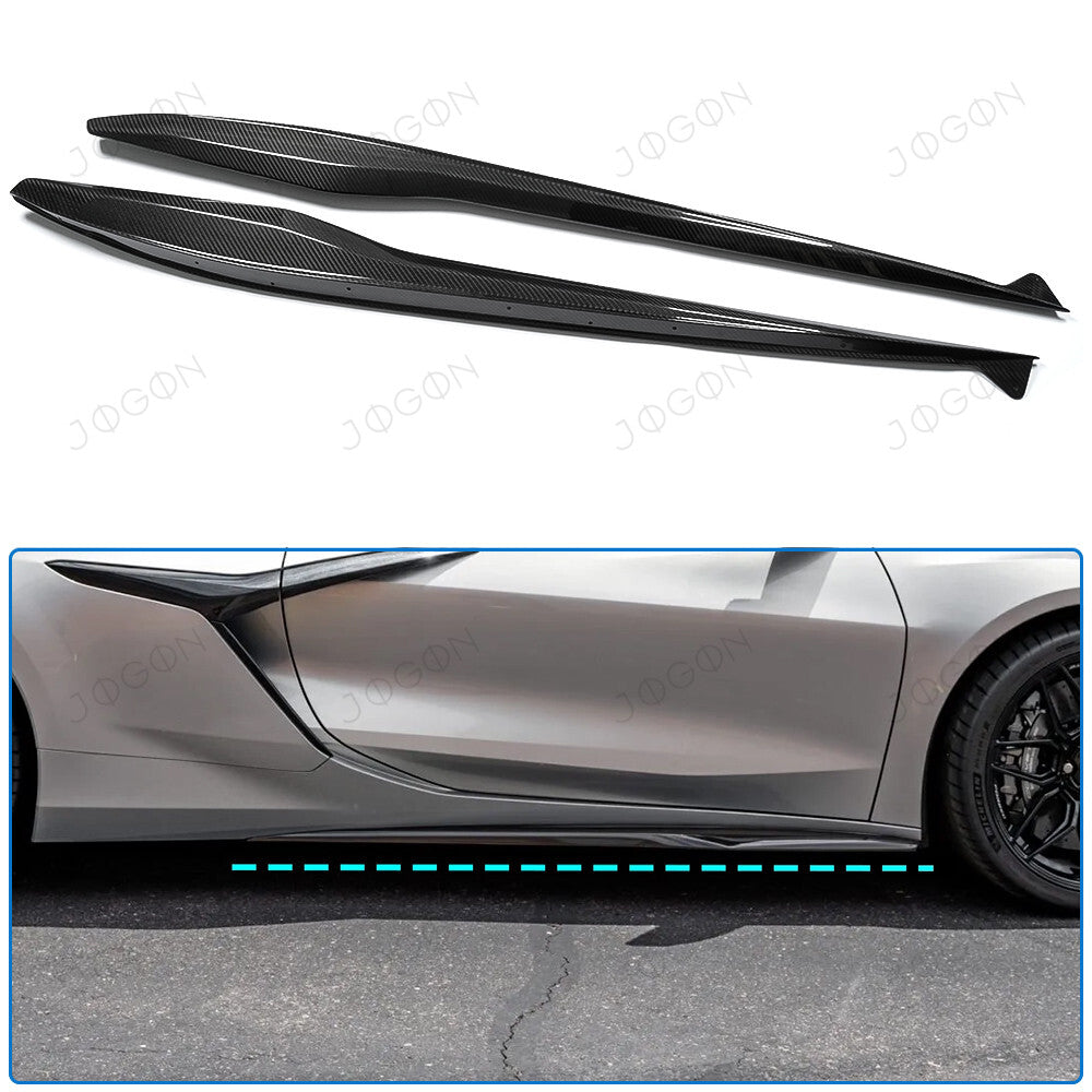 Side Skirts Extension Dry Carbon Fiber for Corvette C8 Z06 E-Ray D1WT0123A