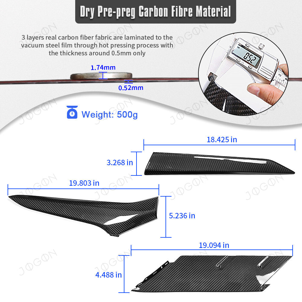 Side Fender Vent Door Garnish Dry Carbon Fiber for Corvette C8 Z06 D1WT0108A1