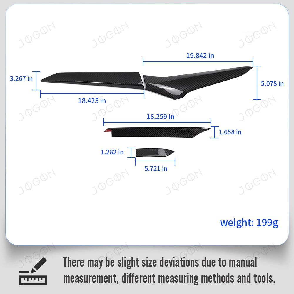 Side Scoop Door Garnish Dry Carbon Fiber for Corvette C8 Z06 E-Ray ZR1 D1WT0108