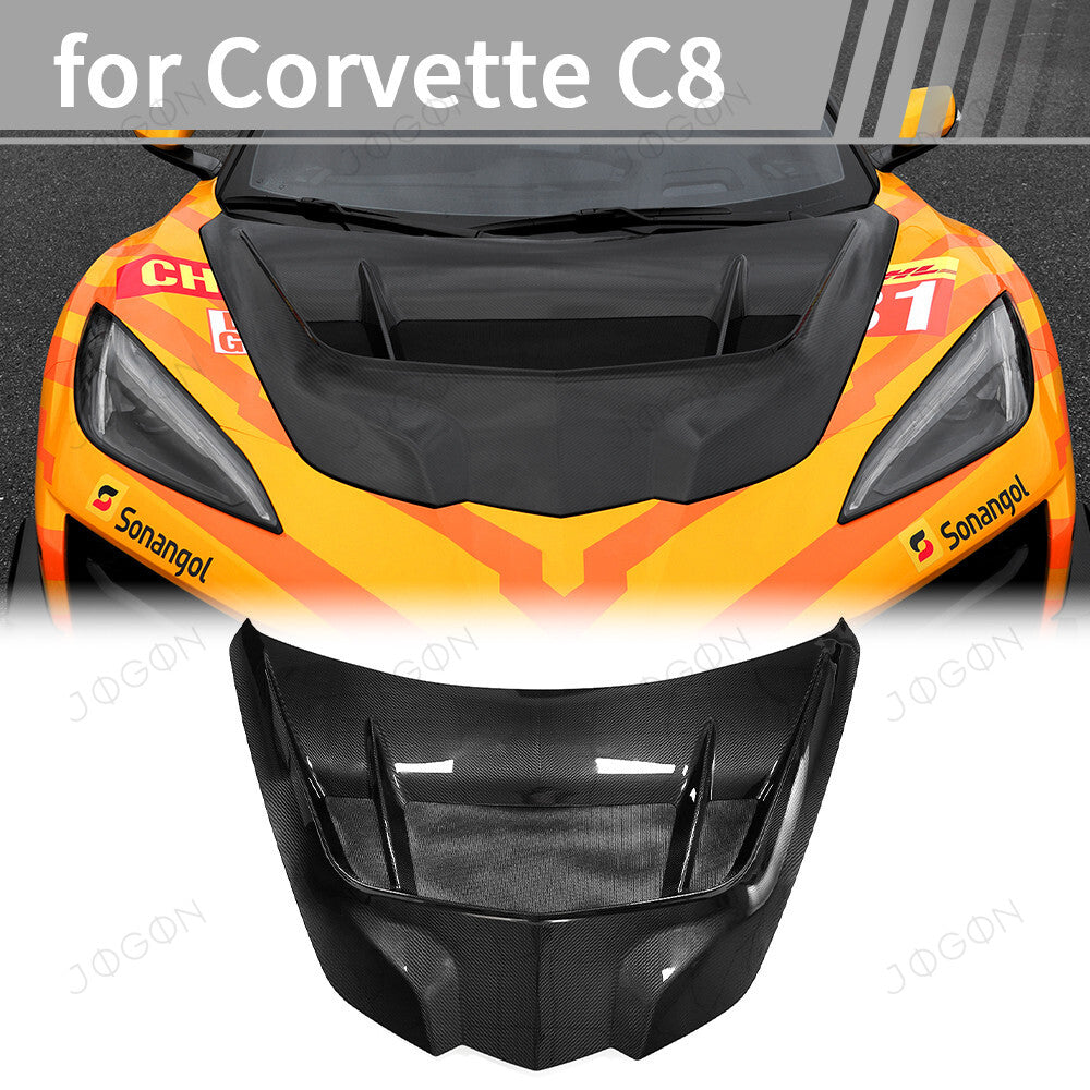 Front Hood Bonnet ZR1 Style Dry Carbon Fiber for Chevrolet Corvette C8 2020-2026