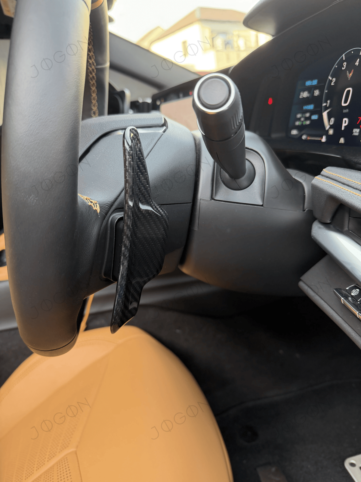 Steering Wheel Paddle Shifters Dry Carbon Fiber for Corvette C8 JWT001
