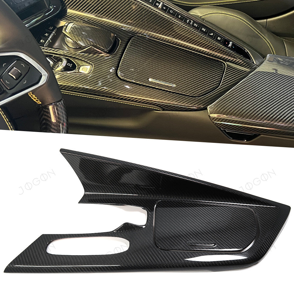Center Console Cup Holder Cover Set Dry Carbon Fiber for Corvette C8 D1WT036