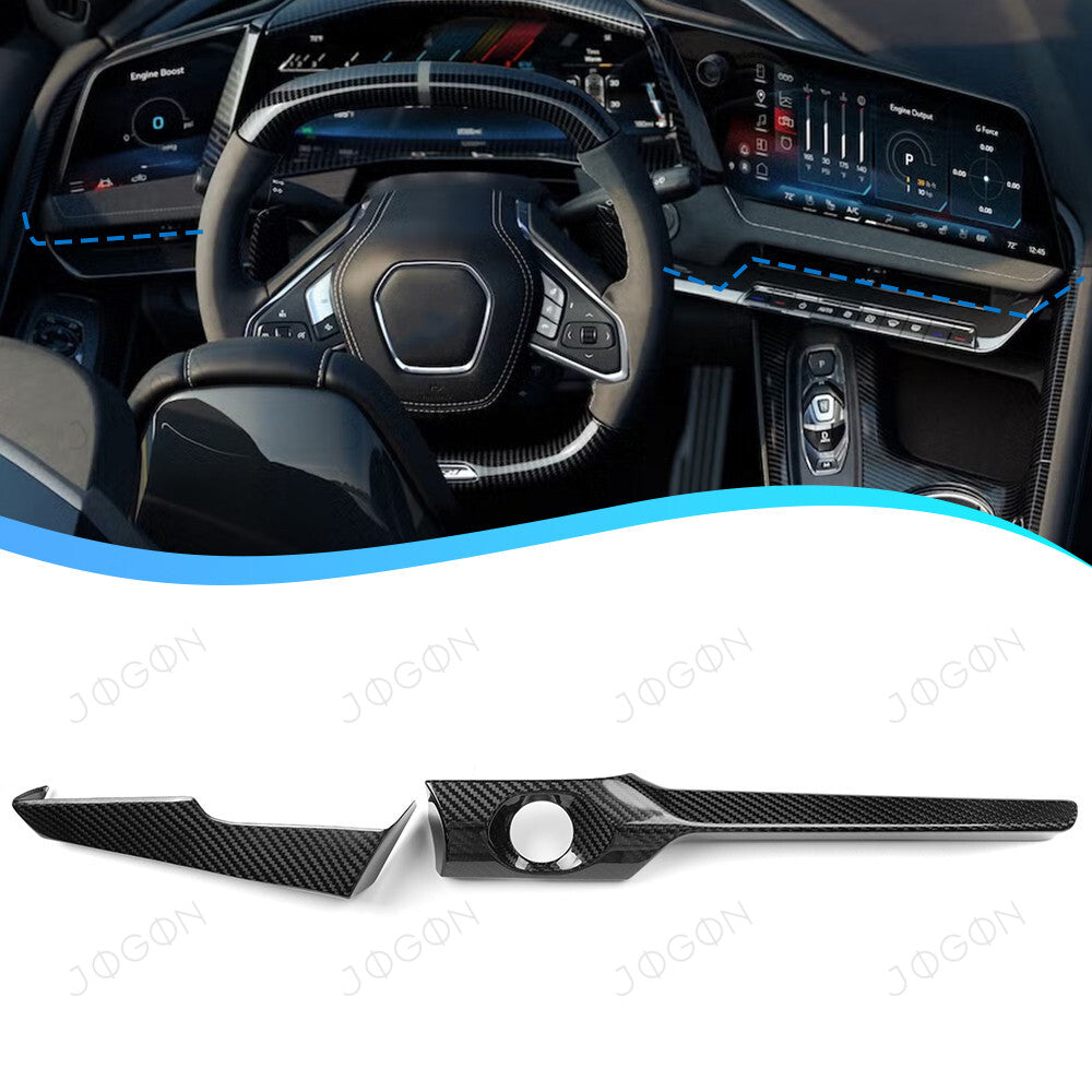 Center Display Lower Panel Start Button Frame Dry Carbon Fiber for Corvette C8 DAWT007A