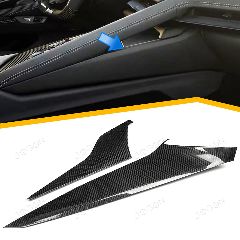 Console Side Panel Trims Dry Carbon Fiber for Corvette C8 DAWT006A