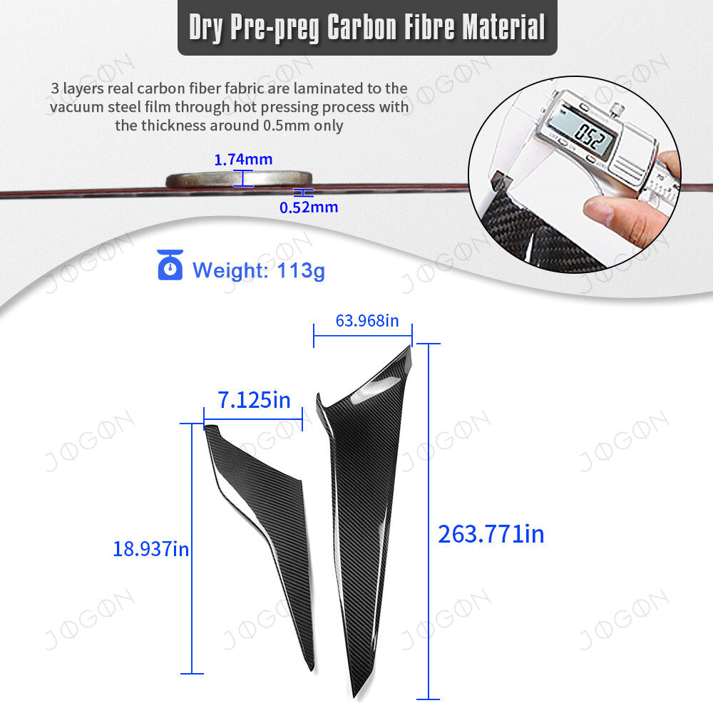 Console Side Panel Trims Dry Carbon Fiber for Corvette C8 DAWT006A