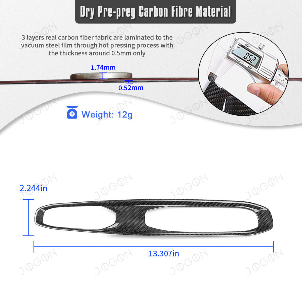 Gear Selector Button Trim Dry Carbon Fiber for Corvette C8 DAWT008A