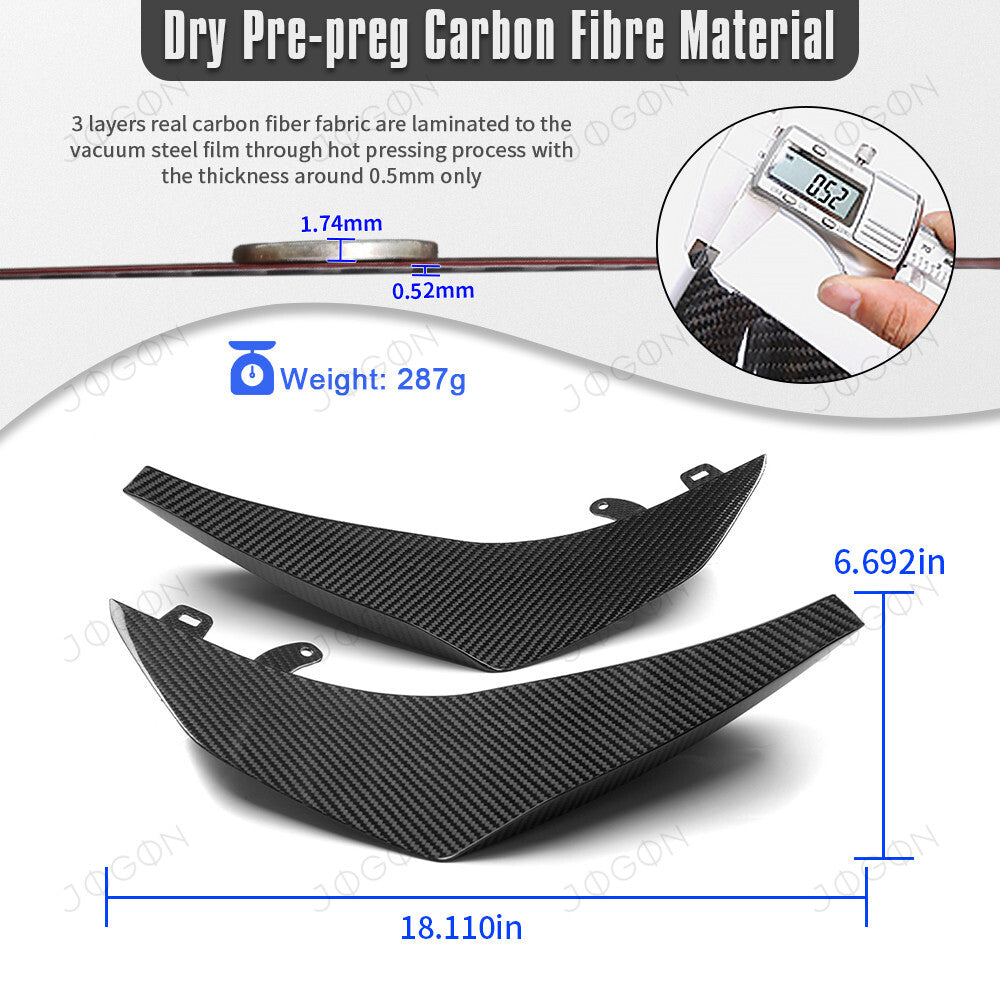 Front Splitter Side Canards Dry Carbon Fiber for Corvette C8 Z06 E-Ray D1WT0121A