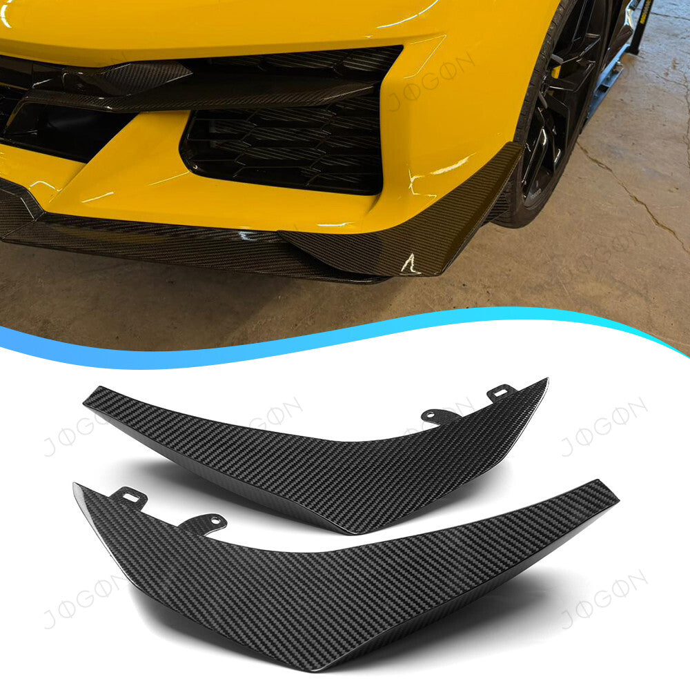 Front Splitter Side Canards Dry Carbon Fiber for Corvette C8 Z06 E-Ray D1WT0121A