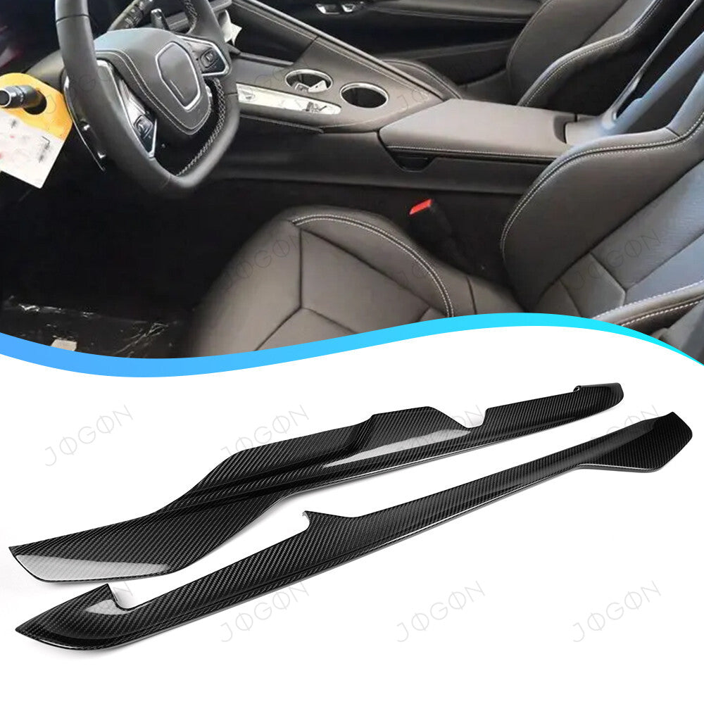 Center Console Lower Side Panels Dry Carbon Fiber for Corvette C8 DAWT012A