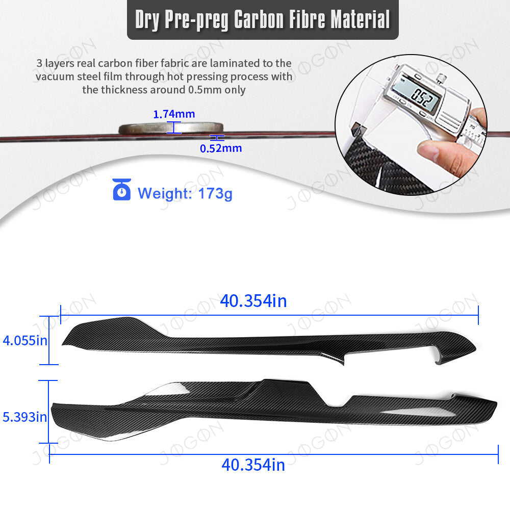 Center Console Lower Side Panels Dry Carbon Fiber for Corvette C8 DAWT012A