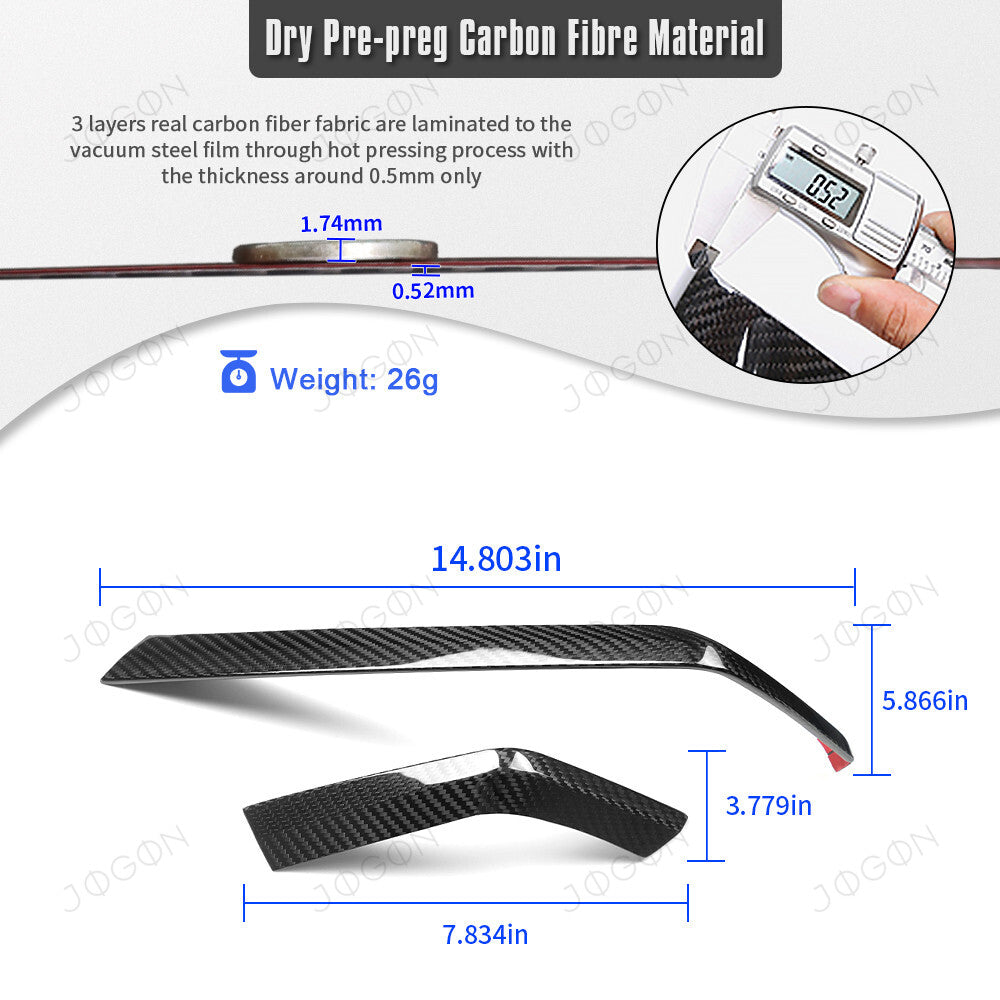 Center Display Upper Strips Dry Carbon Fiber for Corvette C8 DAWT011A
