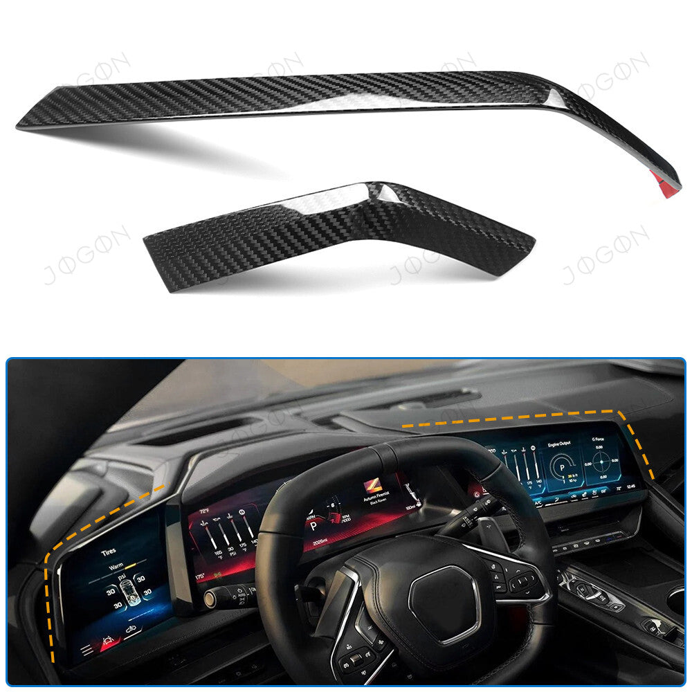 Center Display Upper Strips Dry Carbon Fiber for Corvette C8 DAWT011A