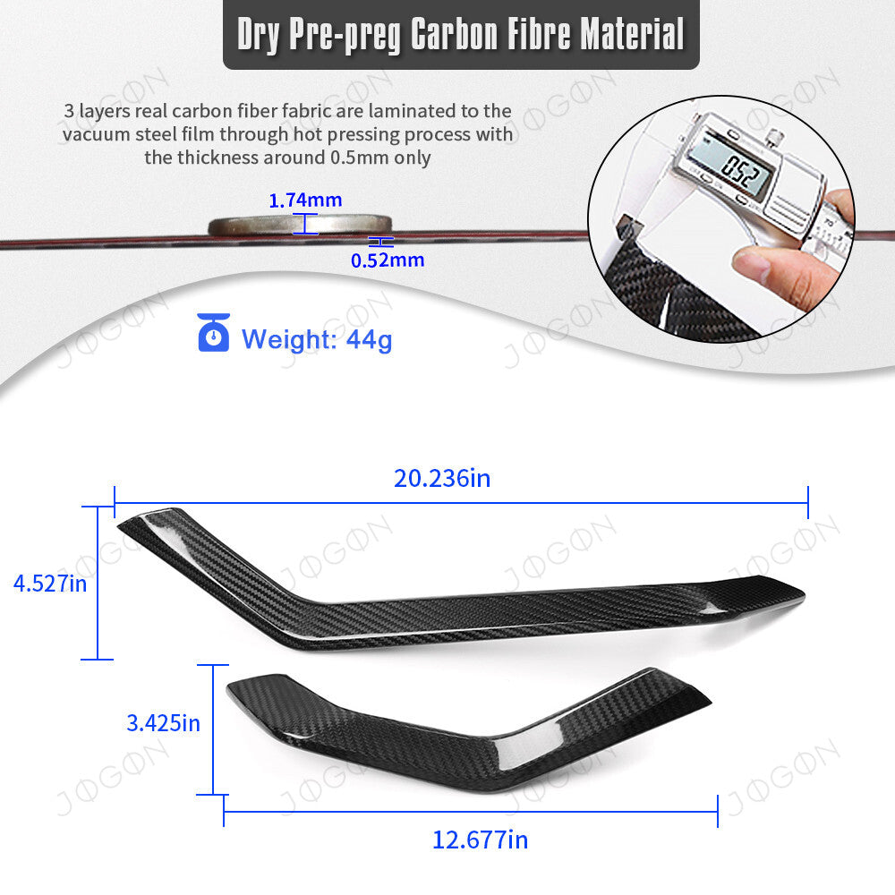 HUD Display Side Trims Dry Carbon Fiber for Corvette C8 DAWT013A