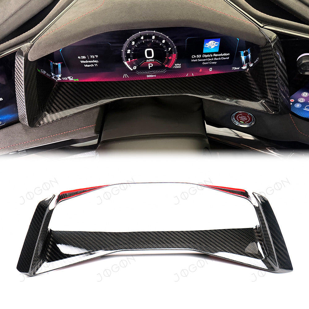 Cluster Gauge Bezel Speedometer Frame Dry Carbon Fiber for Corvette C8 DAWT002A