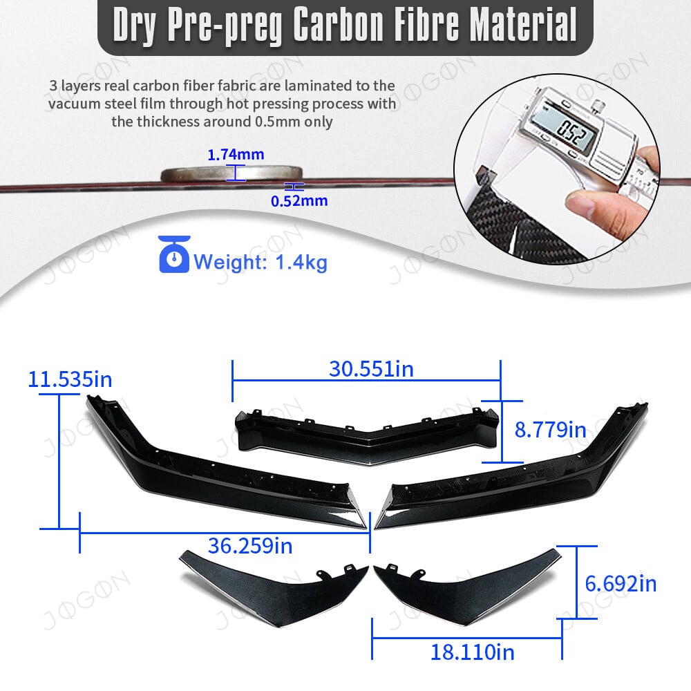Front Splitter Front Lip Dry Carbon Fiber for Corvette C8 Z06 D1WT0118A2