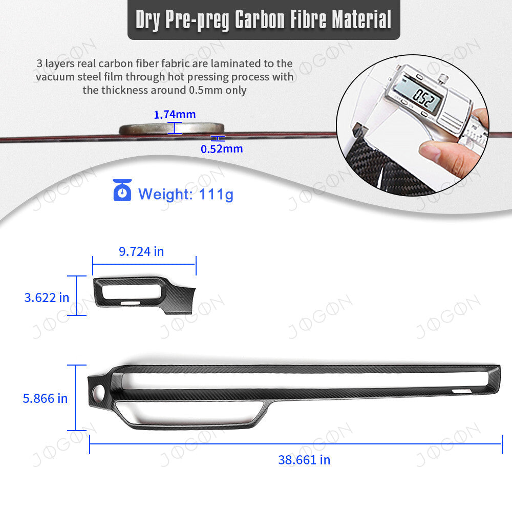 Center Dashboard Panel Cover Dry Carbon Fiber for Honda Civic FL5 DHD007B