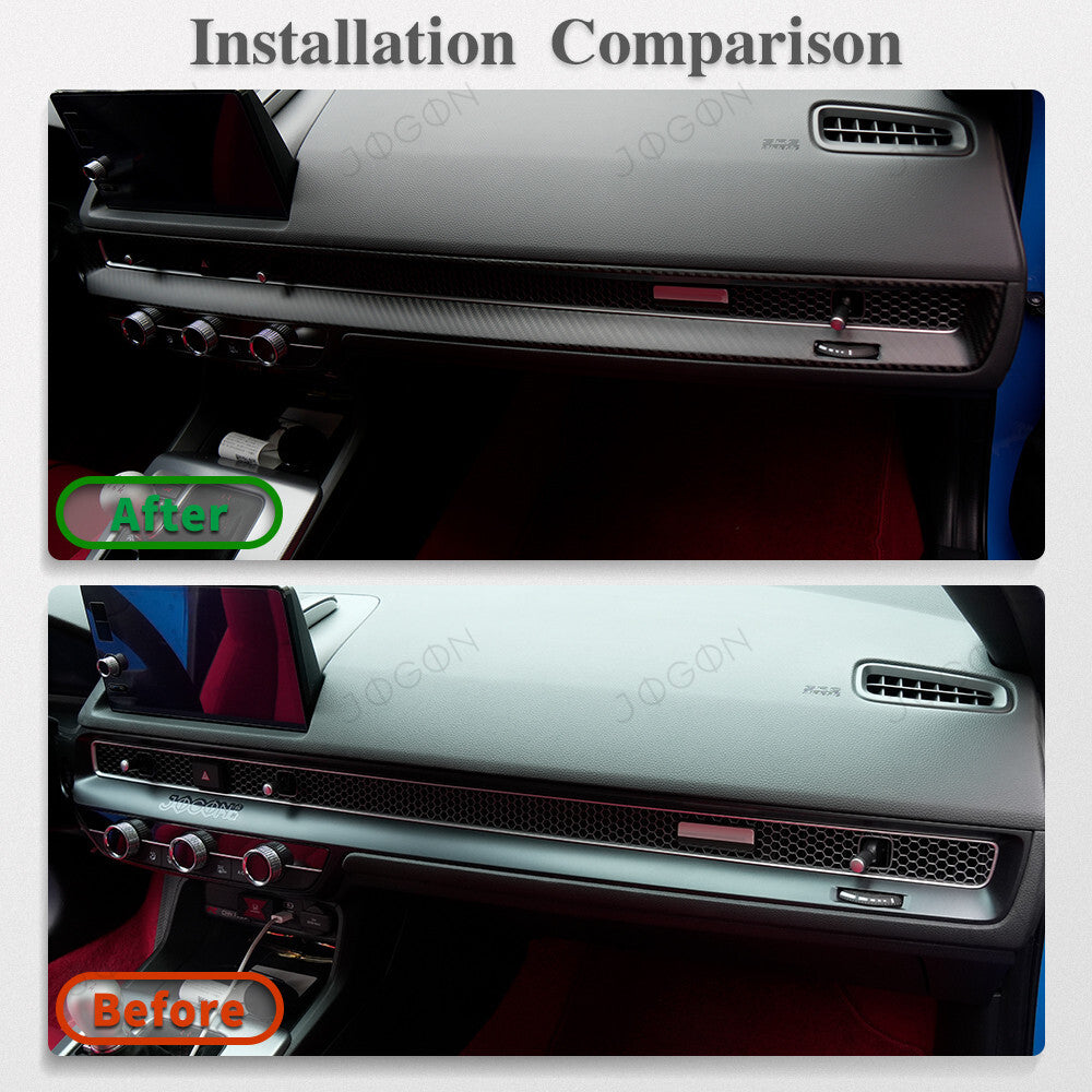 Center Dashboard Panel Cover Dry Carbon Fiber for Honda Civic FL5 DHD007B