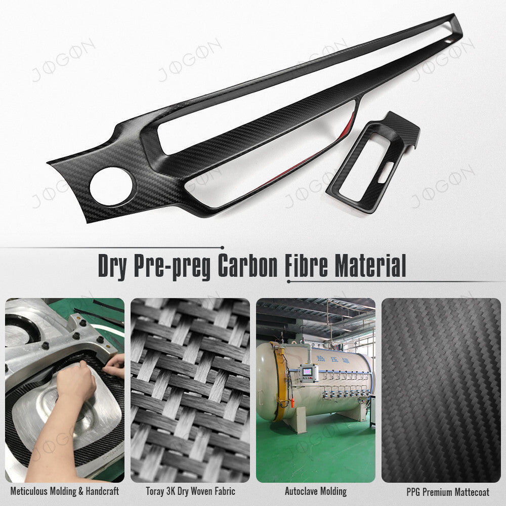 Center Dashboard Panel Cover Dry Carbon Fiber for Honda Civic FL5 DHD007B
