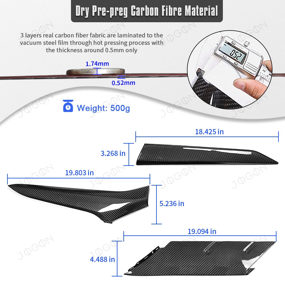 Side Fender Vent Scoop Boomerang Dry Carbon Fiber for Corvette C8 D1WT033