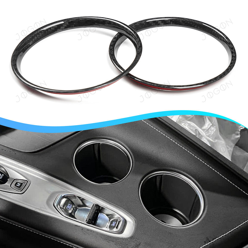 Console Cup Holder Ring Trims Dry Carbon Fiber for Corvette C8 DAWT016A